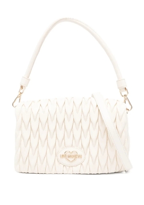 Love Moschino quilted logo-lettering shoulder bag - Neutrals