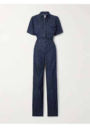 Rivet Utility - Girlfriend Denim Jumpsuit - Blue - x small,small,medium,large,x large
