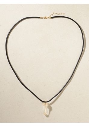 JIA JIA - Jumbo 14-karat Gold, Quartz, Diamond And Leather Necklace - Neutrals - One size