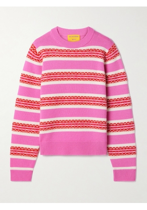 Guest In Residence - Fair Isle Cashmere-jacquard Sweater - Red - x small,small,medium,large,x large