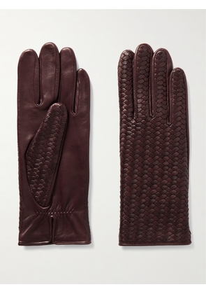 Agnelle - Stanilas Woven Leather Gloves - Burgundy - 6,6.5,7,7.5,8,8.5