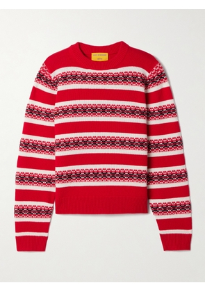 Guest In Residence - Fair Isle Cashmere-jacquard Sweater - Red - x small,small,medium,large,x large