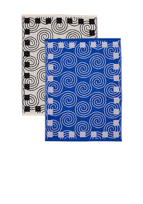 Dusen Dusen Spiral Dish Towel Set in Multi.