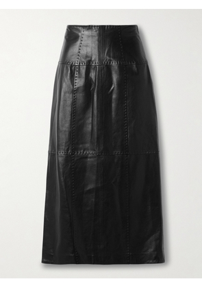Ulla Johnson - Enid Paneled Leather Midi Skirt - Black - US0,US2,US4,US6