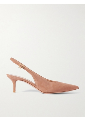 Gianvito Rossi - Robbie 45 Suede Slingback Pumps - Neutrals - IT35,IT36,IT36.5,IT37,IT37.5,IT38,IT38.5,IT39,IT39.5,IT40,IT40.5,IT41,IT41.5,IT42