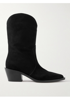Gianvito Rossi - Waylon 45 Suede Ankle Boots - Black - IT35,IT35.5,IT36,IT36.5,IT37,IT37.5,IT38,IT38.5,IT39,IT39.5,IT40,IT40.5,IT41,IT41.5,IT42