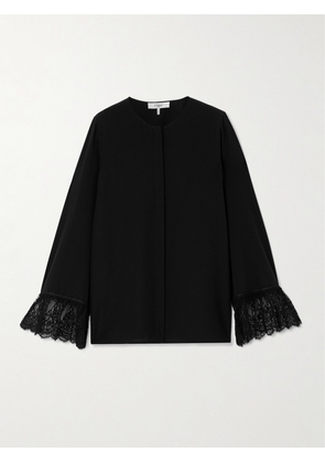 Chloé - Lace-trimmed Silk Crepe De Chine Shirt - Black - FR 34,FR 36,FR 38,FR 40,FR 42,FR 44,FR 46