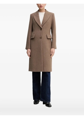 Sisley buttoned flap-pockets single-breasted coat - Brown