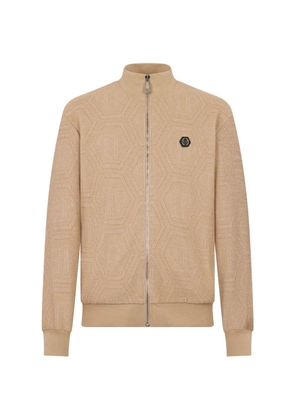 Philipp Plein jacquard monogram tracksuit jacket - Neutrals