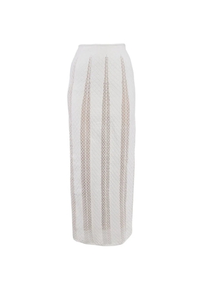 Alaïa Pre-Owned knitted maxi skirt - White