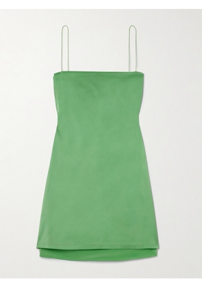Jacquemus - Mia Layered Crepe De Chine-trimmed Satin Mini Dress - Green - FR 32,FR 34,FR 36,FR 38,FR 40