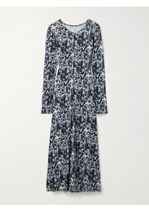Proenza Schouler White Label - Atlas Printed Stretch-jersey Maxi Dress - Blue - x small,small,medium,large,x large