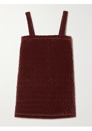 Chloé - Quilted Cotton-velvet Mini Dress - Brown - FR 34,FR 36,FR 38,FR 40,FR 42,FR 44