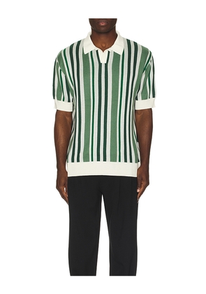 Bound Knit Polo in Green. Size L. Also in M, S, XL/1X.