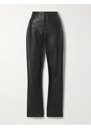 Proenza Schouler White Label - Maxine Paneled Leather Straight-leg Pants - Black - US0,US2,US4,US6,US8,US10,US12
