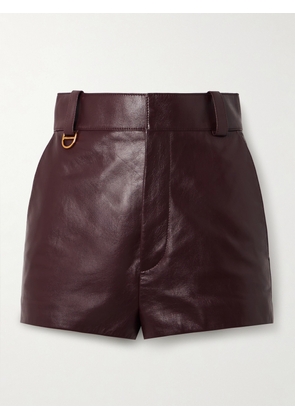 Chloé - Leather Shorts - Burgundy - FR 34,FR 36,FR 38,FR 40,FR 42,FR 44