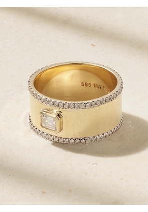 Mateo - Edge Cigar 14-karat Gold Diamond Ring - 6,7