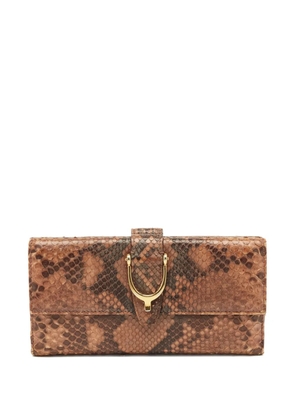 Gucci Pre-Owned spur python leather wallet - Brown