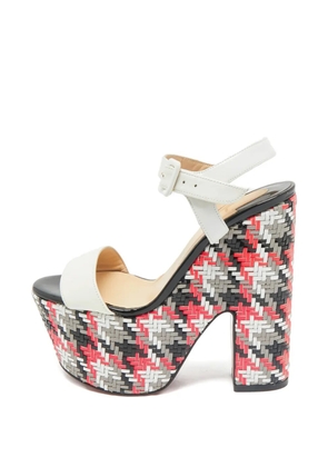 Christian Louboutin Pre-Owned braided leather platform sandals - White