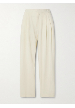 ST. AGNI - Pleated Wool-blend Wide-leg Pants - Ecru - x small,small,medium,large,x large