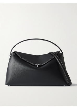 TOTEME - T-lock Textured-leather Shoulder Bag - Black - One size