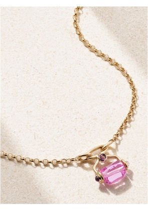 L’Atelier Nawbar - Neo Queen Small 18-karat Gold, Amethyst And Rose Quartz Necklace - Pink - One size