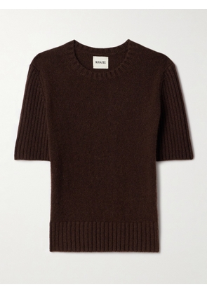 KHAITE - Mia Ribbed Cashmere Sweater - Brown - x small,small,medium,large,x large