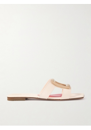 Roger Vivier - Nagoya Embellished Cutout Leather Slides - Off-white - IT34,IT35,IT36,IT36.5,IT37,IT37.5,IT38,IT38.5,IT39,IT39.5,IT40,IT40.5,IT41,IT41.5,IT42
