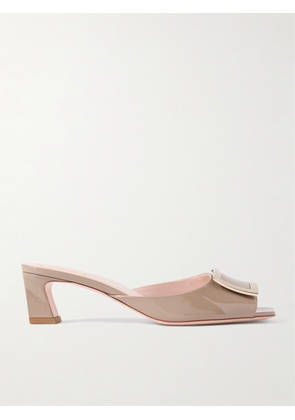 Roger Vivier - Trompette 45 Embellished Patent-leather Mules - Neutrals - IT35,IT35.5,IT36,IT36.5,IT37,IT37.5,IT38,IT38.5,IT39,IT39.5,IT40,IT40.5,IT41,IT41.5,IT42
