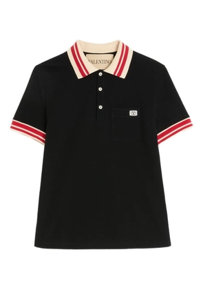 Valentino Garavani logo-patch polo shirt - Black