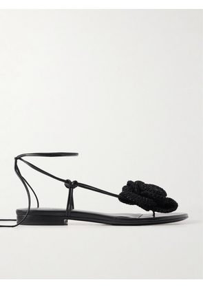 Magda Butrym - Crocheted Cotton-blend And Leather Sandals - Black - IT35,IT36,IT37,IT37.5,IT38,IT38.5,IT39,IT40,IT41