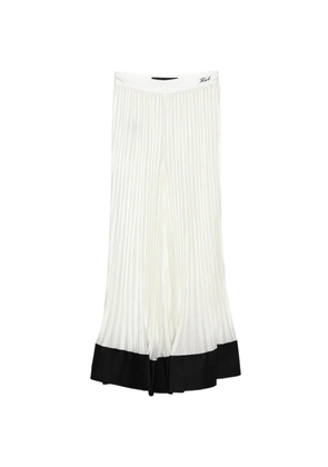 Karl Lagerfeld pleated wide-leg trousers - White