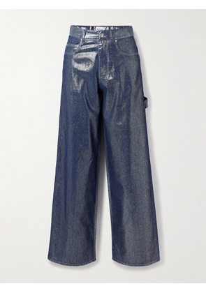 MARANT ÉTOILE - Cover Metallic High-rise Wide-leg Cargo Jeans - Blue - FR 34,FR 36,FR 38,FR 40,FR 42
