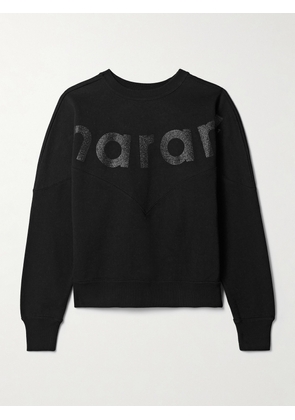 Marant Étoile - Houston Glittered Cotton-blend Jersey Sweatshirt - Black - FR 34,FR 36,FR 38,FR 40,FR 42,FR 44