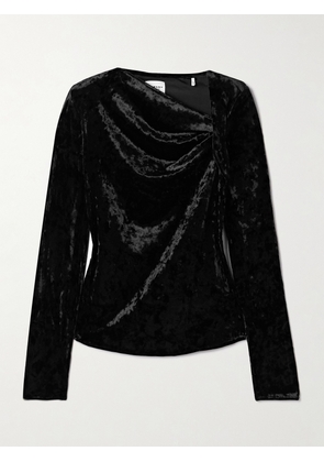 Marant Étoile - Baixa Draped Velvet Top - Black - FR 34,FR 36,FR 38,FR 40,FR 42,FR 44