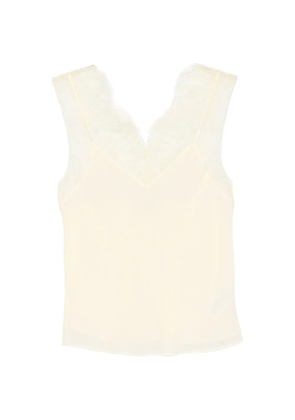 Patrizia Pepe lace-detai V-neck top - Neutrals