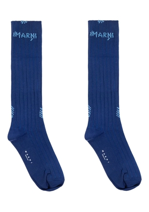 Marni intarsia-knit logo socks - Blue