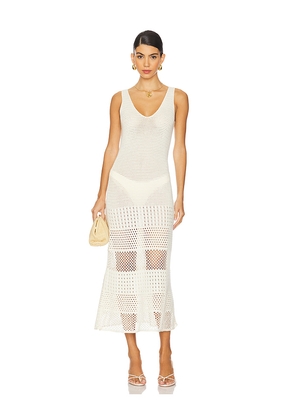 ESCVDO Ensenada Maxi Dress in Ivory. Size L. Also in XS, S, M.