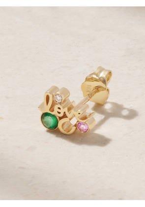 Sydney Evan - Lucky Love 14-karat Gold Emerald, Sapphire And Diamond Single Earring - Multi - One size