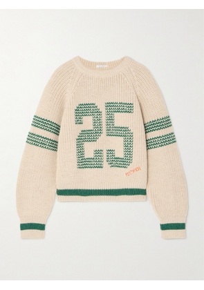 Mother - The Fisherman Concert Embroidered Alpaca-blend Sweater - Ecru - x small,small,medium,large,x large