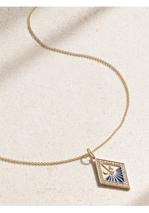 Sydney Evan - Sundial 14-karat Gold, Enamel And Diamond Necklace - Blue - One size