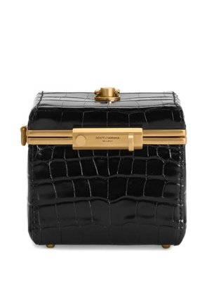 Dolce & Gabbana croc-effect top handle make up bag - Black