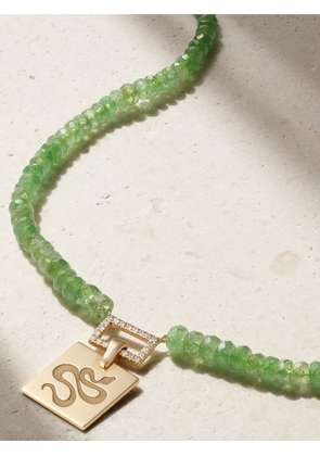 Diane Kordas - Snake 14-karat Gold, Tsavorite And Diamond Necklace - One size