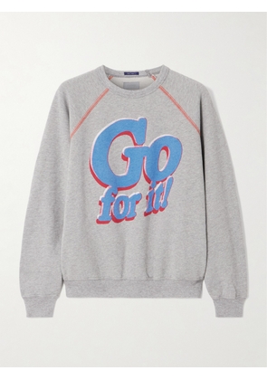 Mother - The Biggie Concert Printed Cotton-jersey Sweatshirt - Gray - x small,small,medium,large,x large