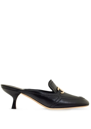 Ferragamo 55mm crocodile-effect leather mules - Black