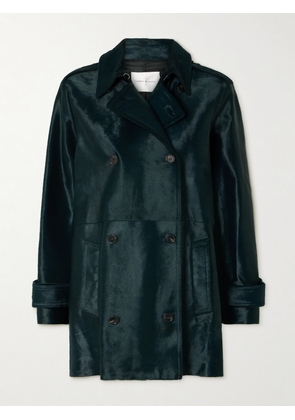 Veronica de Piante - Charlotte Double-breasted Calf Hair Trench Coat - Green - IT38,IT40,IT42