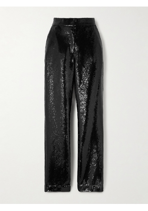 Veronica de Piante - Mick Sequined Crepe Straight-leg Pants - Black - IT38,IT40,IT42