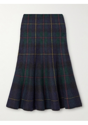 Polo Ralph Lauren - Checked Wool Midi Skirt - Green - xx small,x small,small,medium,large,x large