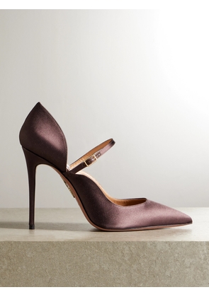 Aquazzura - Bellezza 105 Satin Mary Jane Pumps - Brown - IT35,IT36,IT36.5,IT37,IT37.5,IT38,IT38.5,IT39,IT39.5,IT40,IT40.5,IT41,IT42