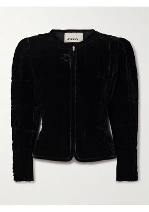 MARANT ÉTOILE - Djanet Cropped Padded Velvet Jacket - Black - FR 34,FR 36,FR 38,FR 40,FR 42,FR 44
